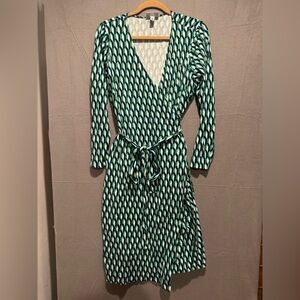 Diane Von Furstenberg target 🎯 Teal Geometric Wrap Dress